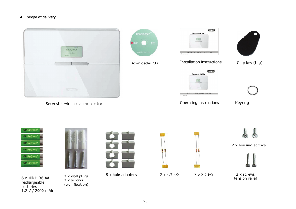 ABUS FU8007 Secvest 2WAY Base Kit Installation User Manual | Page 26 / 106