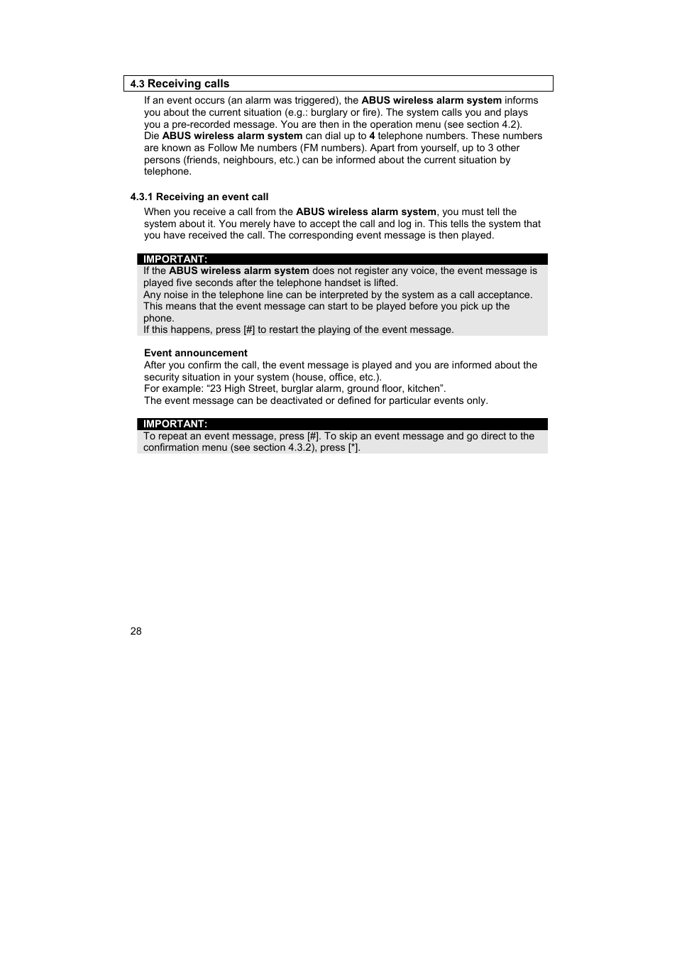ABUS FU9001 Privest Wireless Alarm Base Set Operating instructions User Manual | Page 32 / 56