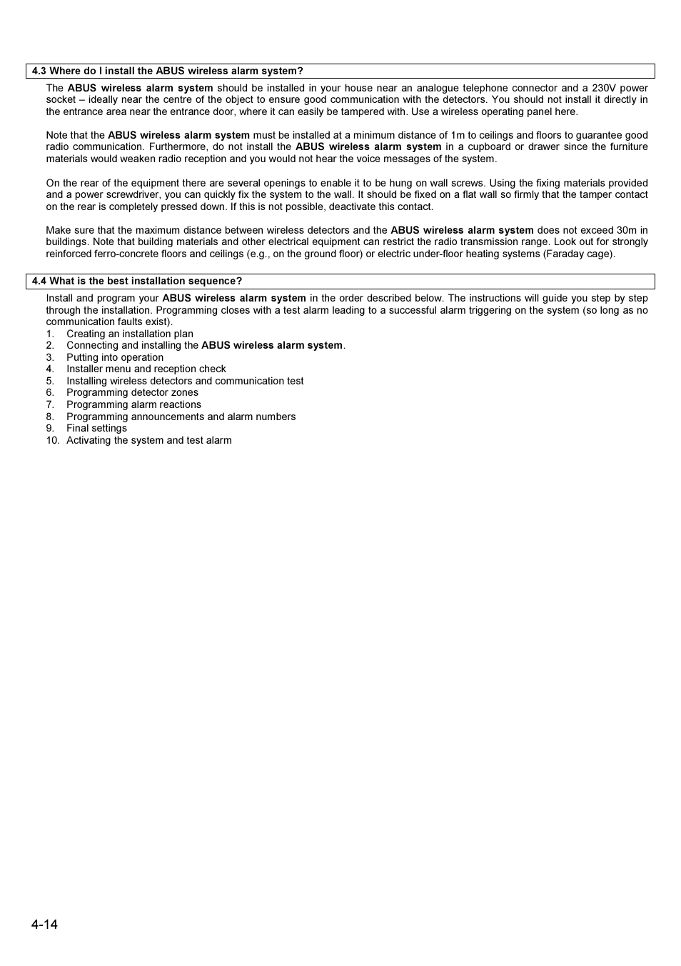 ABUS FU9001 Privest Wireless Alarm Base Set Installation User Manual | Page 14 / 96