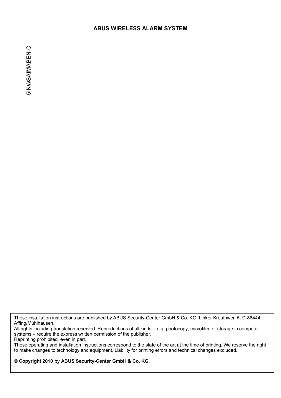 ABUS FU9001 Privest Wireless Alarm Base Set Installation User Manual | Page 2 / 96