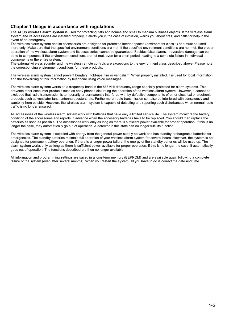 ABUS FU9001 Privest Wireless Alarm Base Set Installation User Manual | Page 5 / 96