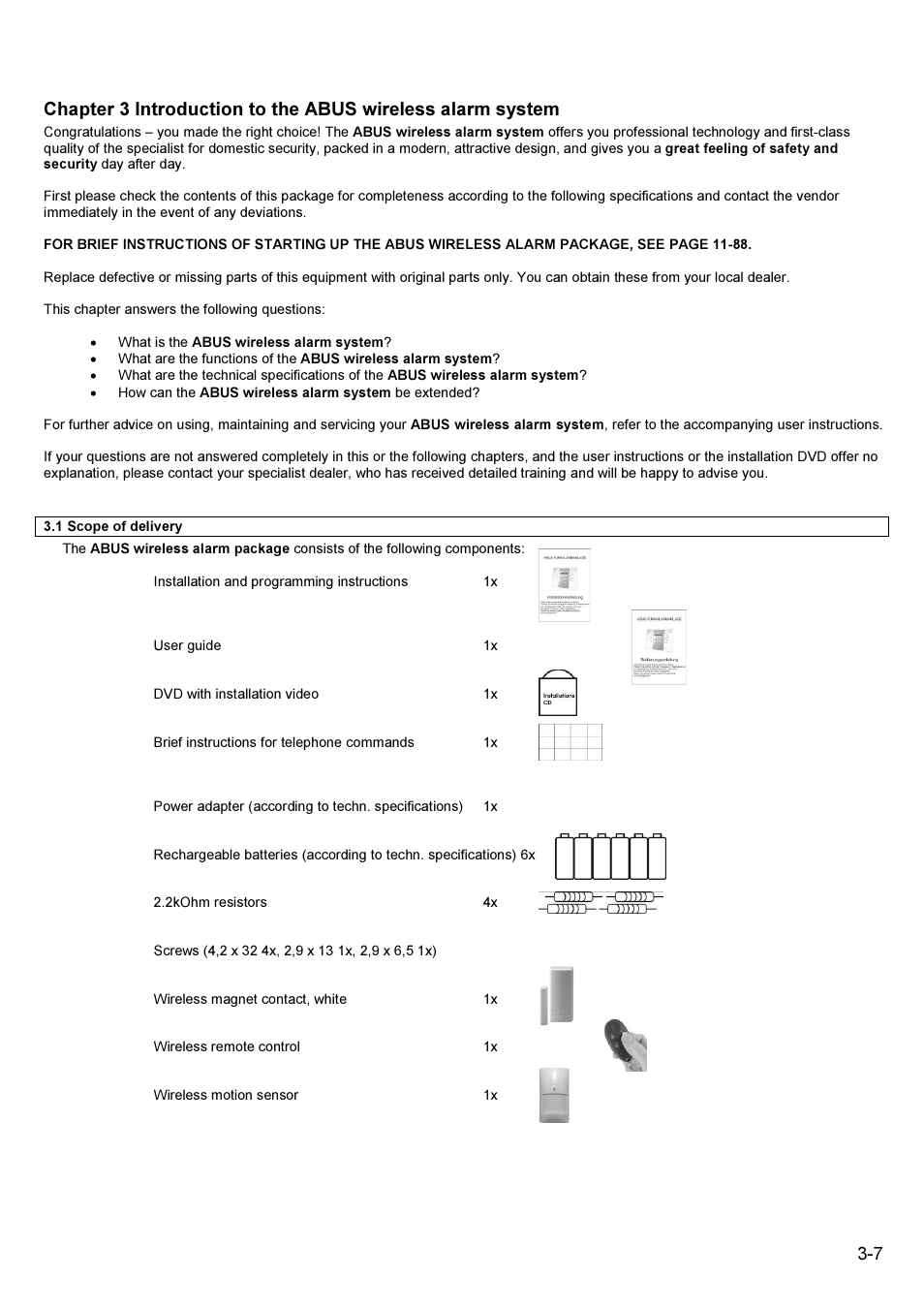 ABUS FU9001 Privest Wireless Alarm Base Set Installation User Manual | Page 7 / 96