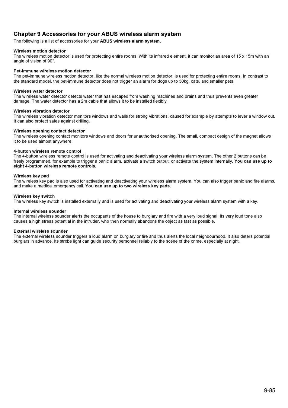 ABUS FU9001 Privest Wireless Alarm Base Set Installation User Manual | Page 85 / 96