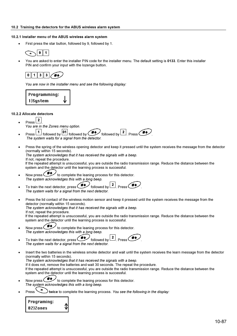 ABUS FU9001 Privest Wireless Alarm Base Set Installation User Manual | Page 87 / 96