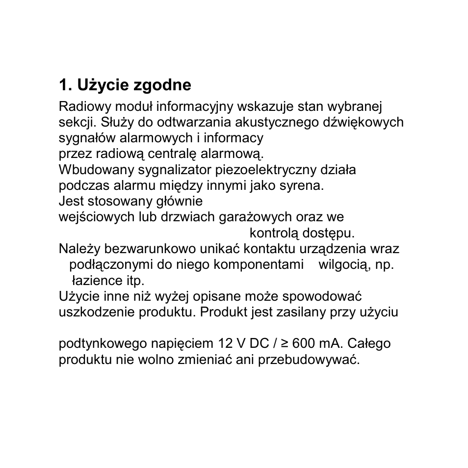 137 1. użycie zgodne z przeznaczeniem | ABUS FU8200 Secvest 2WAY Wireless Info Module User Manual | Page 137 / 155