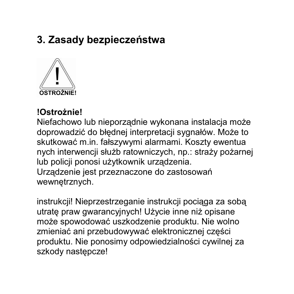 Zasady bezpieczeństwa, 139 3. zasady bezpieczeństwa | ABUS FU8200 Secvest 2WAY Wireless Info Module User Manual | Page 139 / 155