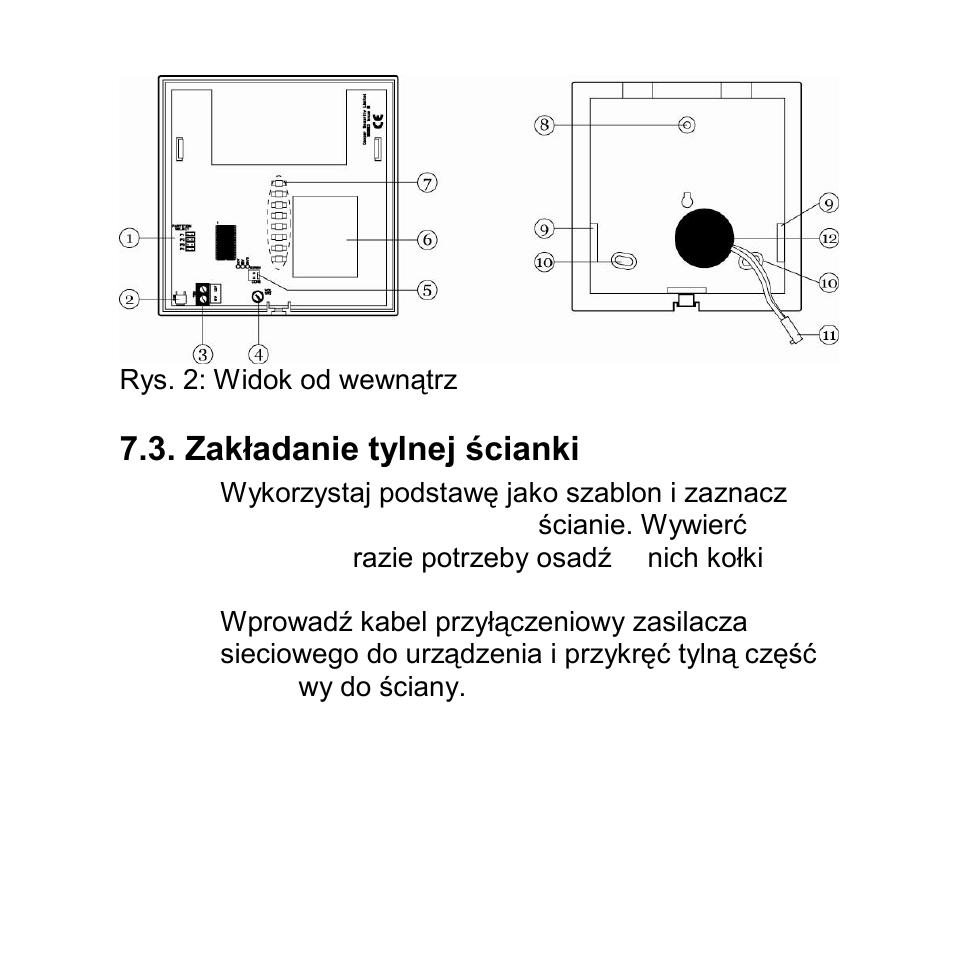 Zakładanie tylnej ścianki | ABUS FU8200 Secvest 2WAY Wireless Info Module User Manual | Page 148 / 155