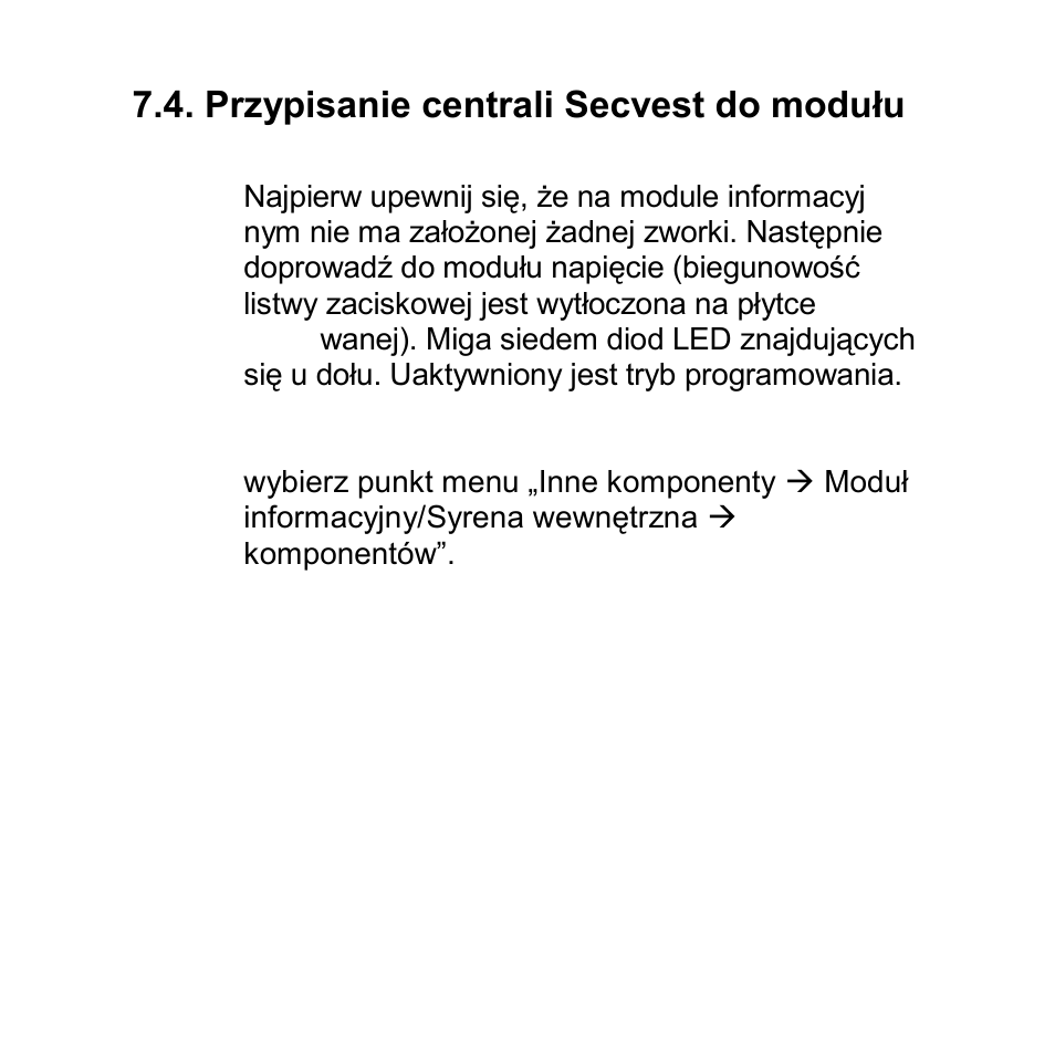 Przypisanie centrali secvest do modułu, Informacyjnego | ABUS FU8200 Secvest 2WAY Wireless Info Module User Manual | Page 149 / 155