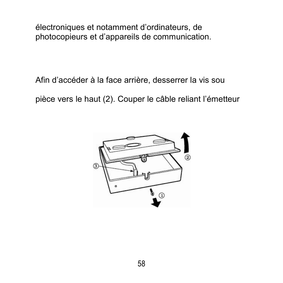 Ouverture du boîtier | ABUS FU8200 Secvest 2WAY Wireless Info Module User Manual | Page 58 / 155