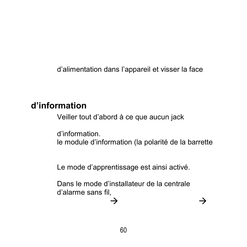 Mise en place de la face arrière, Affectation de secvest au module d’information | ABUS FU8200 Secvest 2WAY Wireless Info Module User Manual | Page 60 / 155