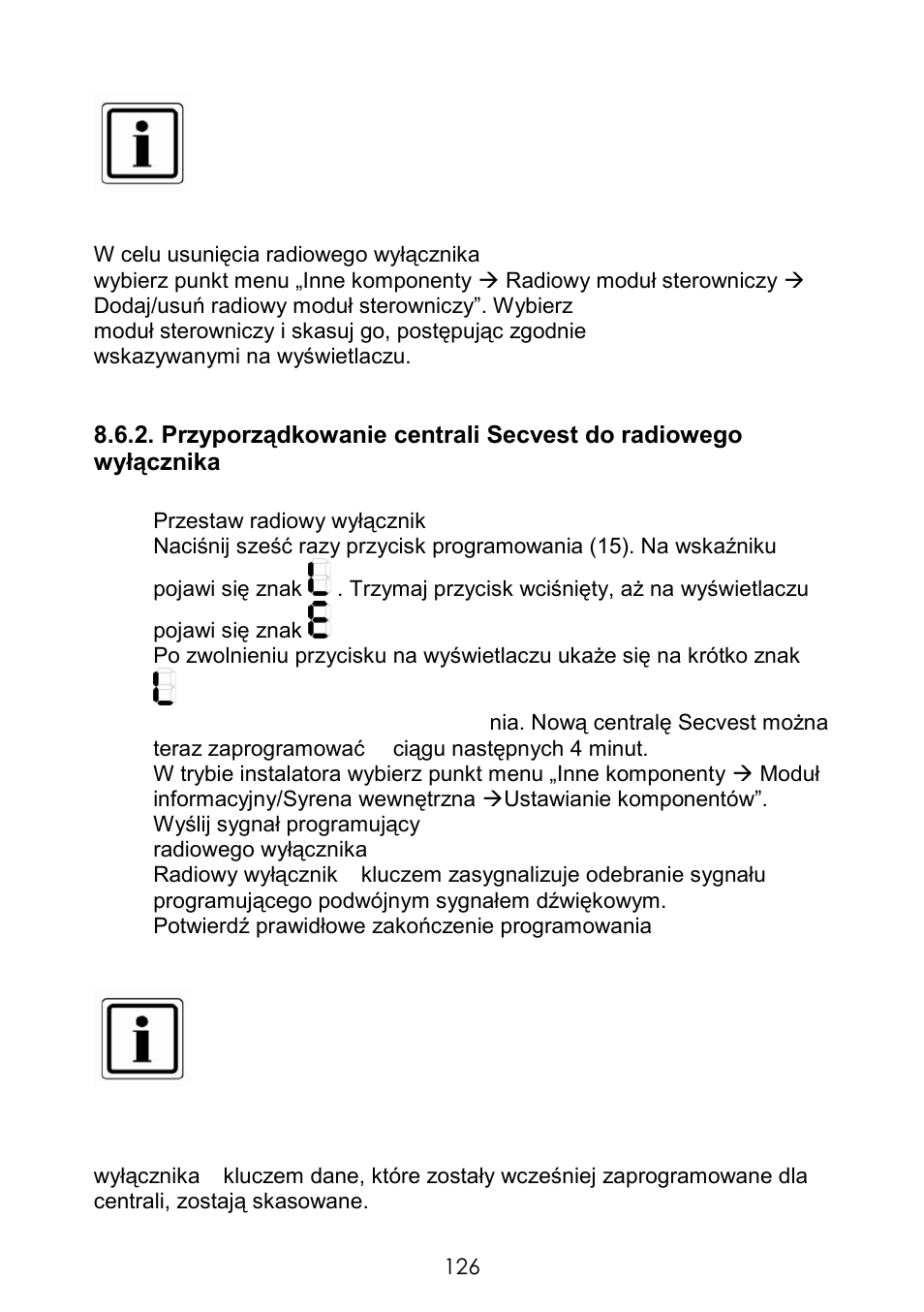 Z kluczem i usuwanie | ABUS FUBE50060 Secvest 2WAY Wireless Key Switch User Manual | Page 126 / 130