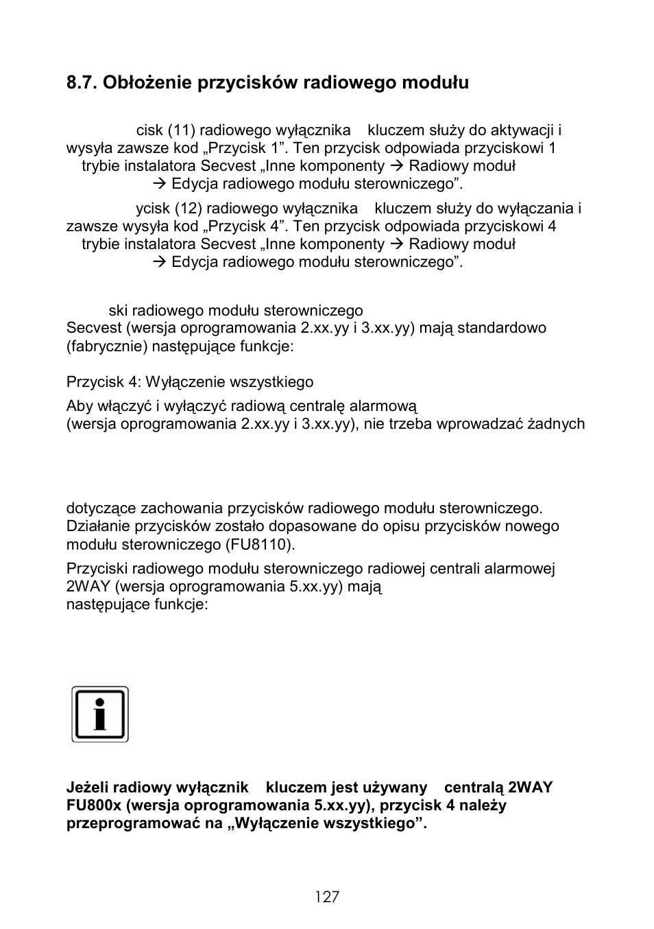 Centrali alarmowej | ABUS FUBE50060 Secvest 2WAY Wireless Key Switch User Manual | Page 127 / 130