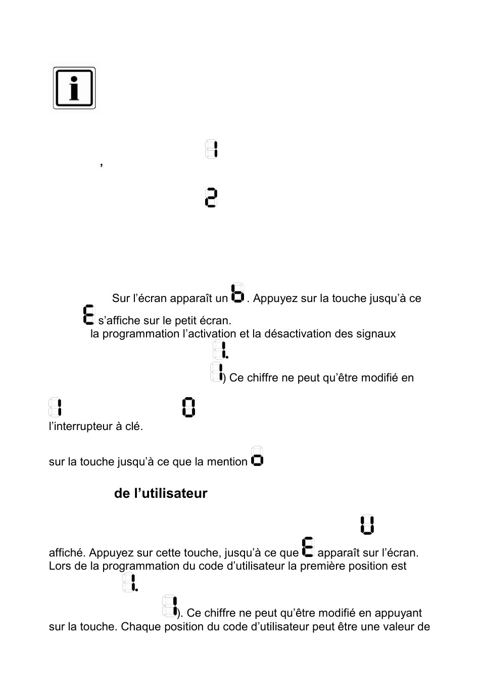 Activation et désactivation des signaux, Code de l’utilisateur | ABUS FUBE50060 Secvest 2WAY Wireless Key Switch User Manual | Page 48 / 130