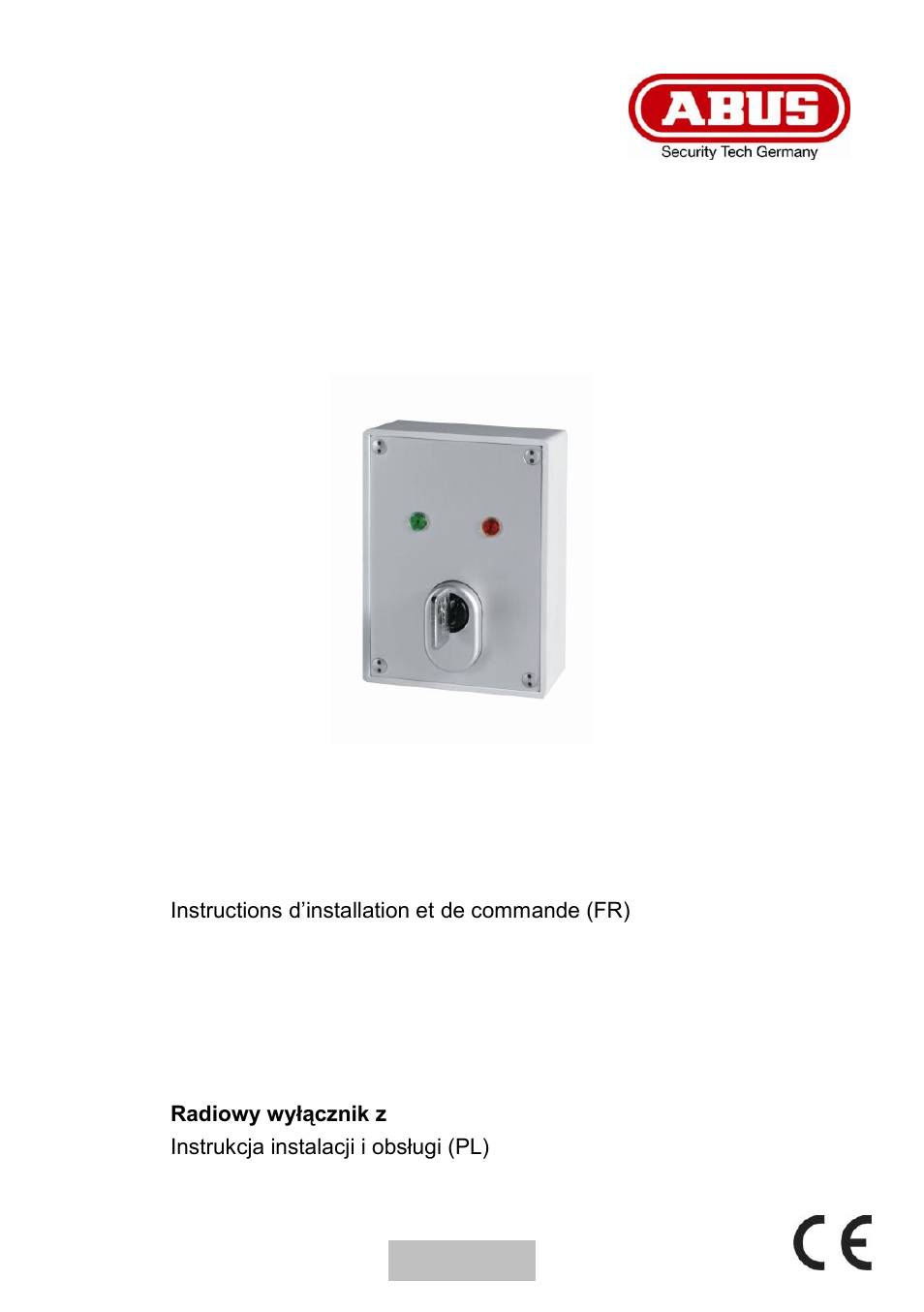 Trådløs nøglekontakt, Installations- og betjeningsvejledning | ABUS FUBE50060 Secvest 2WAY Wireless Key Switch User Manual | Page 93 / 130