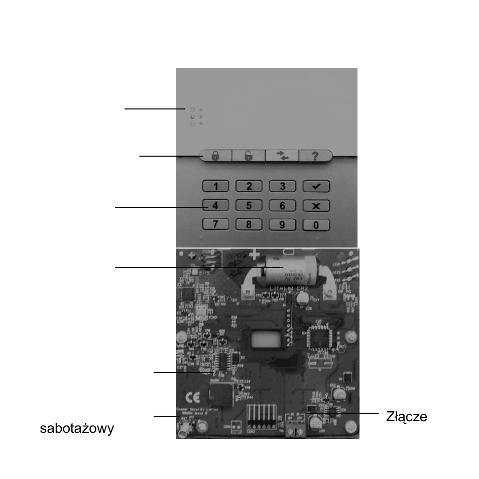 Rysunki, Diody stanu led, Przyciski funkcyjne | Pole klawiatury, Sygnalizator piezoelektryczny | ABUS FU8110 Secvest 2WAY Wireless Keypad User Manual | Page 66 / 71