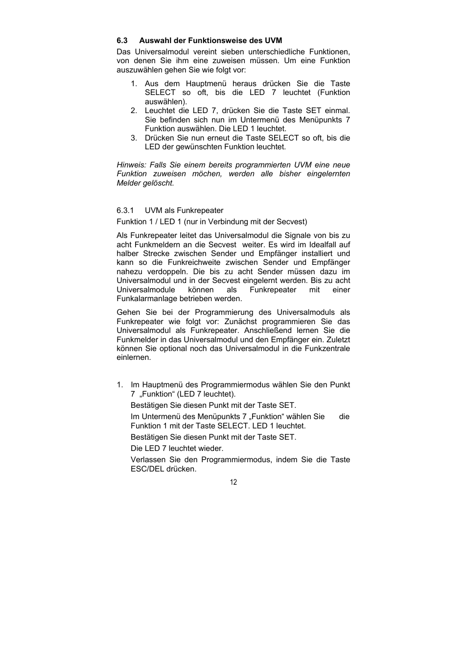 ABUS FU8211 Secvest 2WAY Wireless Universal Module User Manual | Page 12 / 220