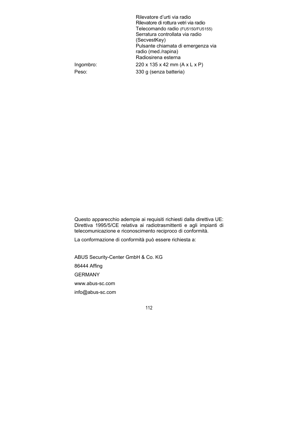 ABUS FU8211 Secvest 2WAY Wireless Universal Module User Manual | Page 124 / 220