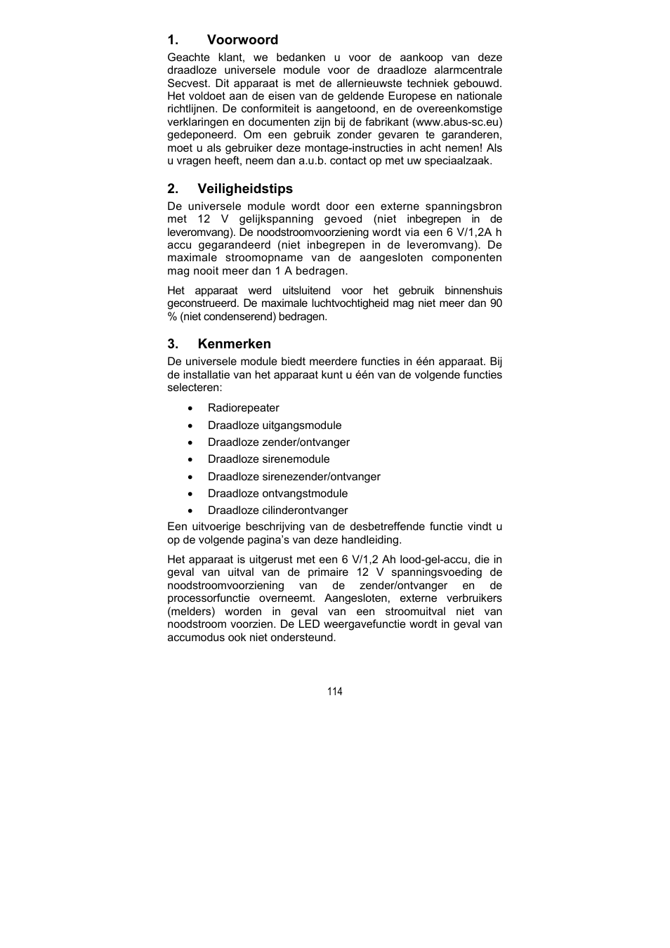 ABUS FU8211 Secvest 2WAY Wireless Universal Module User Manual | Page 126 / 220