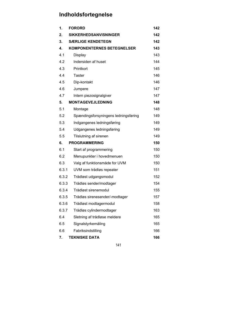 Indholdsfortegnelse | ABUS FU8211 Secvest 2WAY Wireless Universal Module User Manual | Page 157 / 220