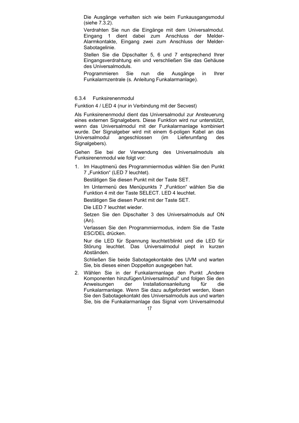 ABUS FU8211 Secvest 2WAY Wireless Universal Module User Manual | Page 17 / 220