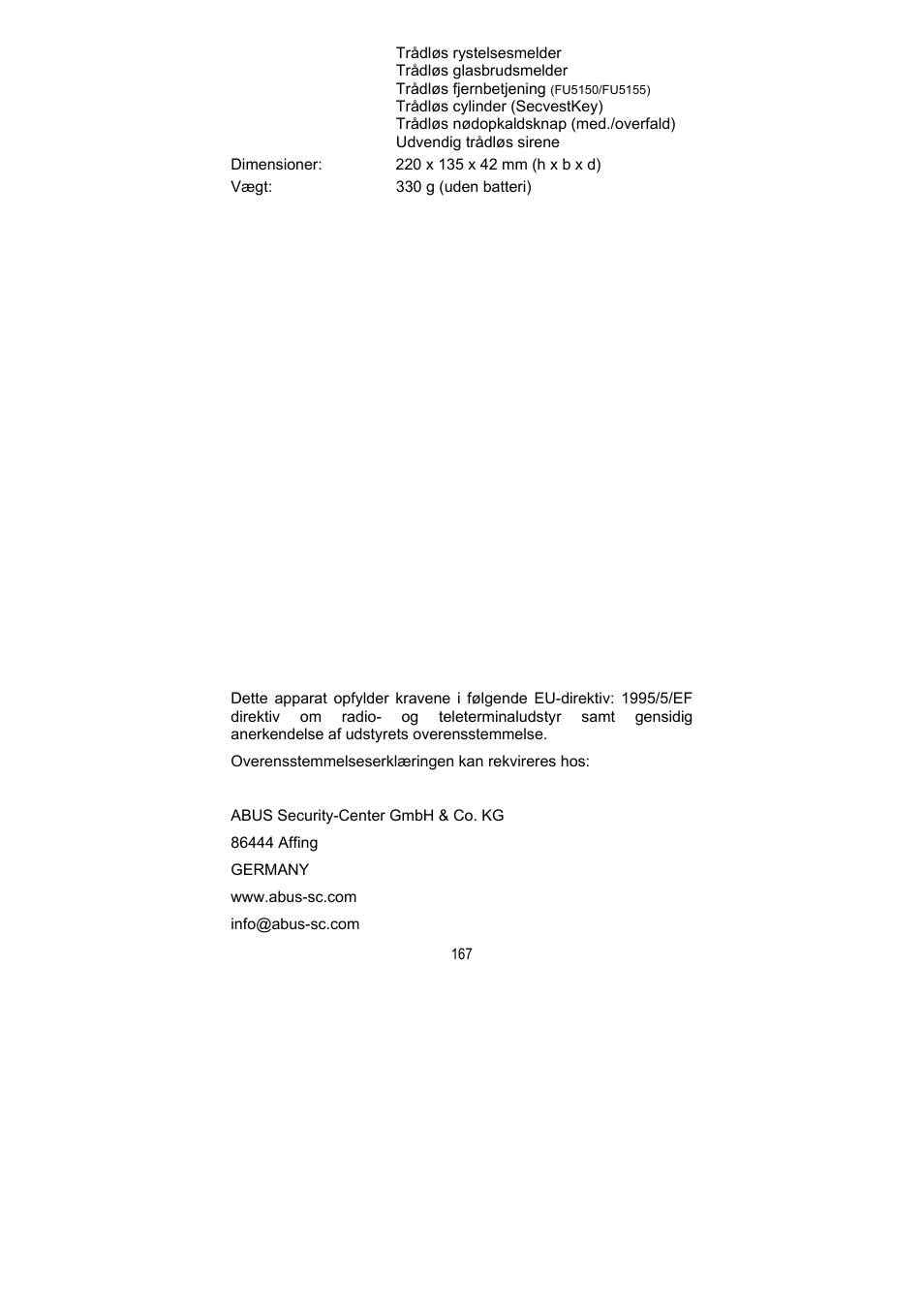 ABUS FU8211 Secvest 2WAY Wireless Universal Module User Manual | Page 183 / 220