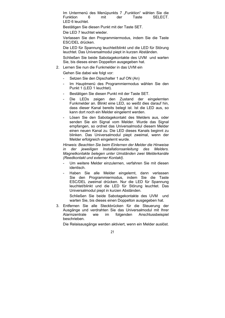 ABUS FU8211 Secvest 2WAY Wireless Universal Module User Manual | Page 21 / 220