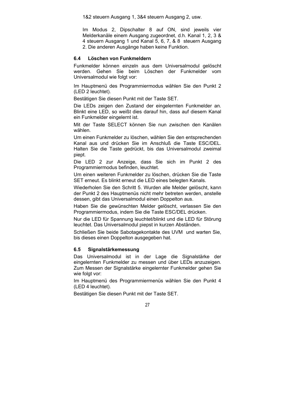 ABUS FU8211 Secvest 2WAY Wireless Universal Module User Manual | Page 27 / 220