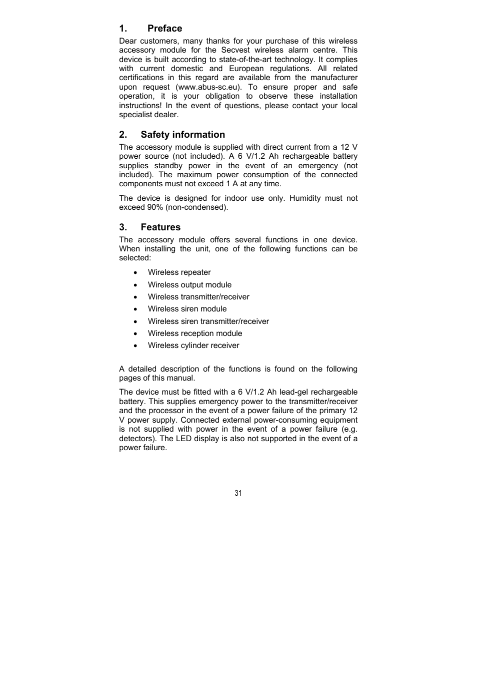 ABUS FU8211 Secvest 2WAY Wireless Universal Module User Manual | Page 35 / 220