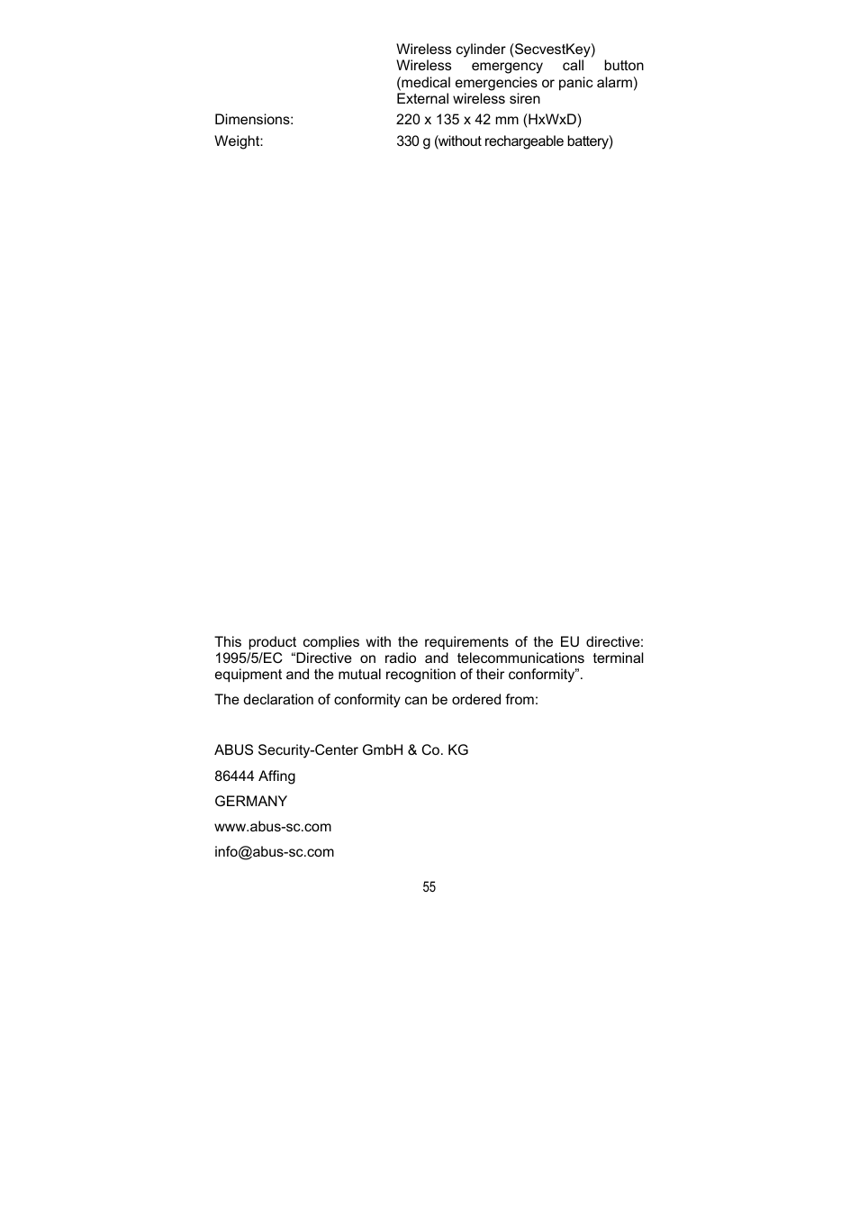 ABUS FU8211 Secvest 2WAY Wireless Universal Module User Manual | Page 59 / 220