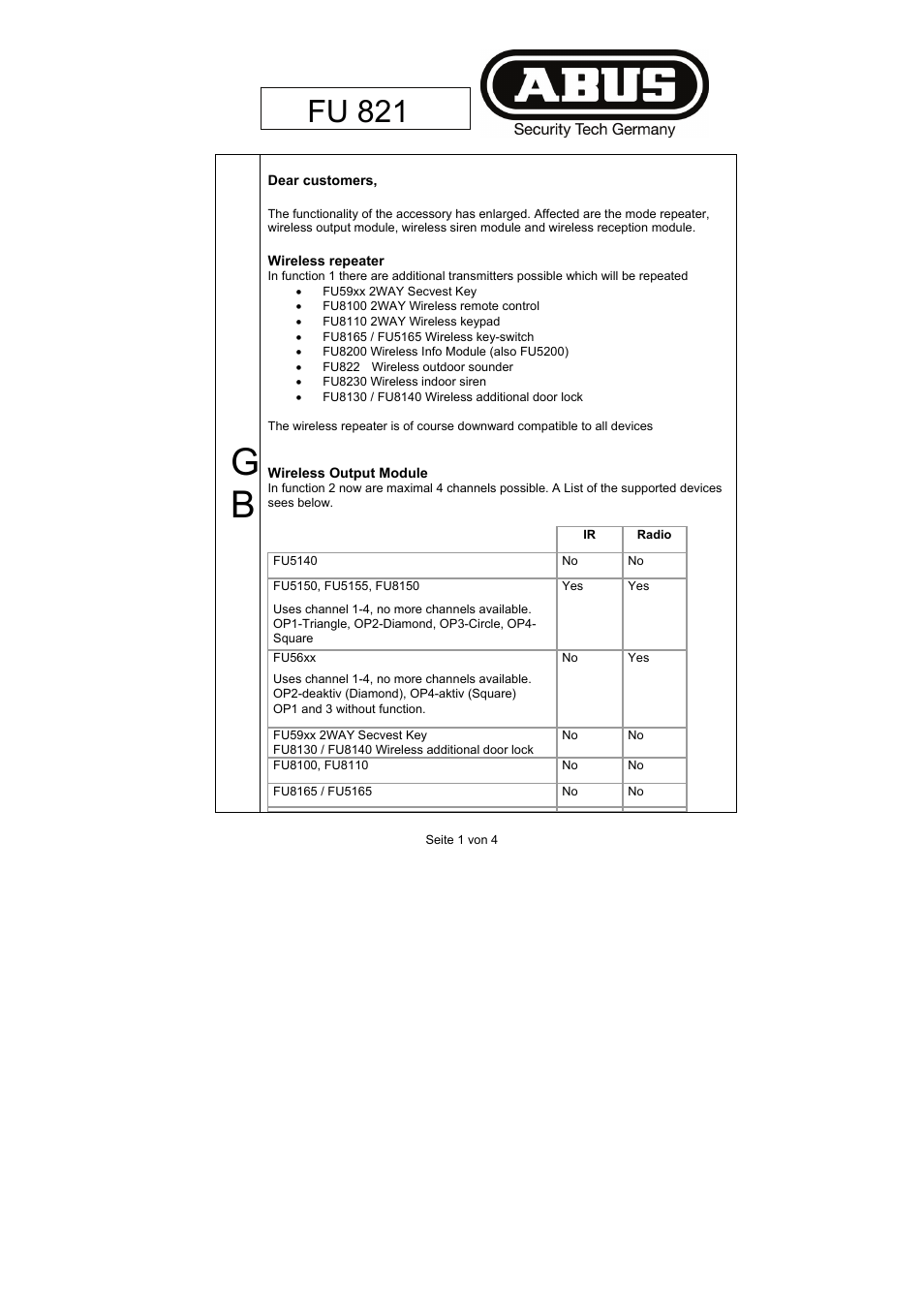 Fu 8211 | ABUS FU8211 Secvest 2WAY Wireless Universal Module User Manual | Page 60 / 220