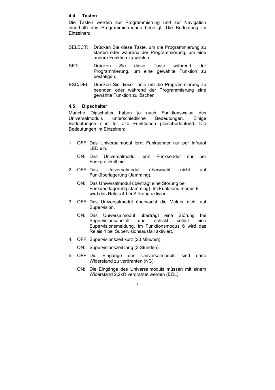 ABUS FU8211 Secvest 2WAY Wireless Universal Module User Manual | Page 7 / 220