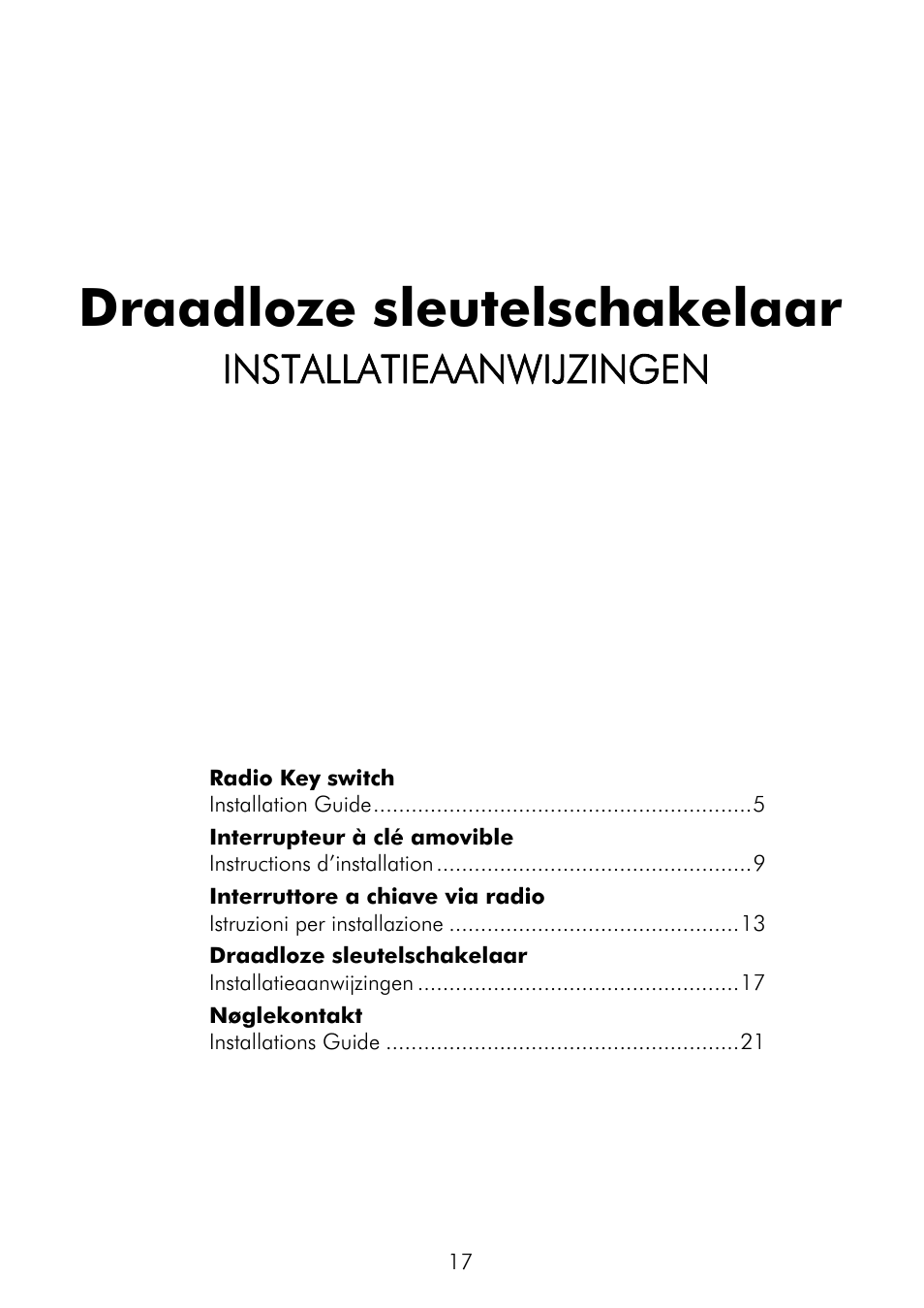 Draadloze sleutelschakelaar, Installatieaanwijzingen | ABUS FU9075 Privest Wireless Key Switch User Manual | Page 17 / 24
