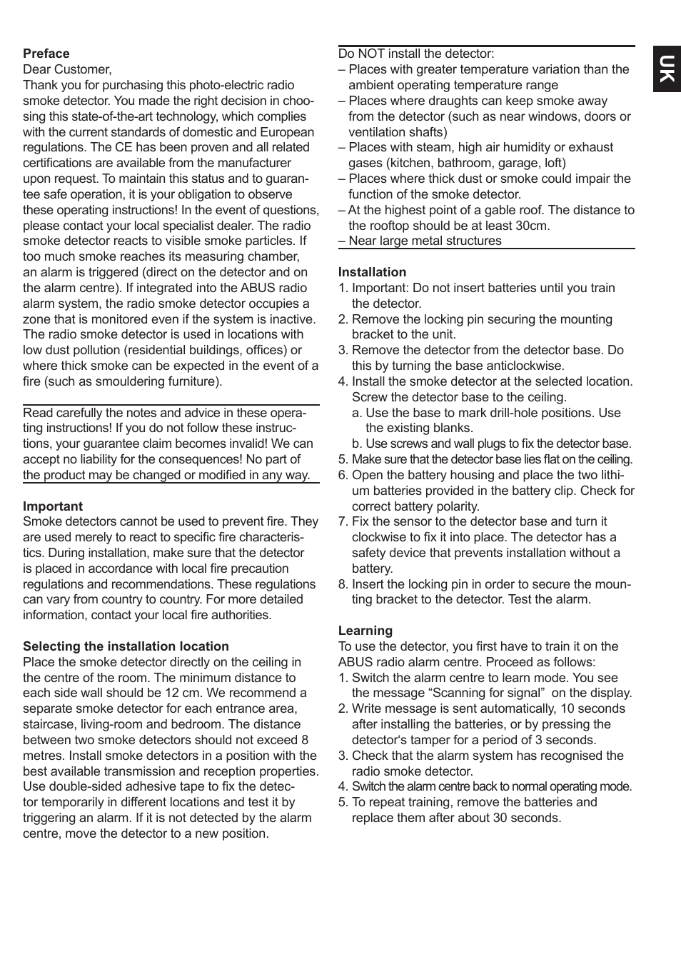 ABUS FU9035 Privest Wireless Smoke Detector User Manual | Page 5 / 12