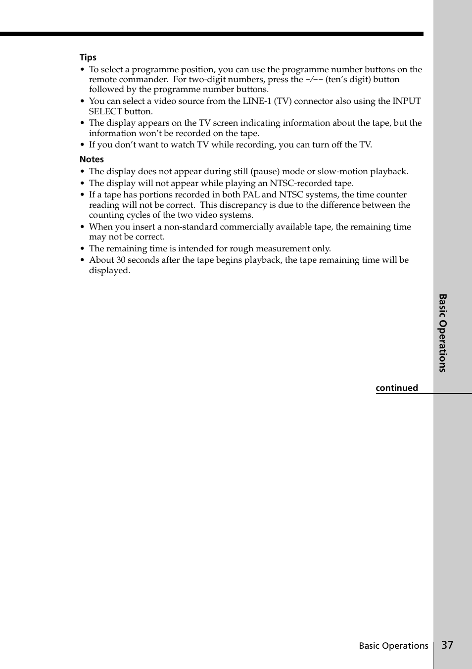 Sony SLV-SE20UX User Manual | Page 37 / 72