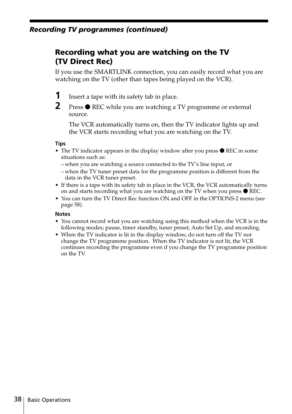 Sony SLV-SE20UX User Manual | Page 38 / 72