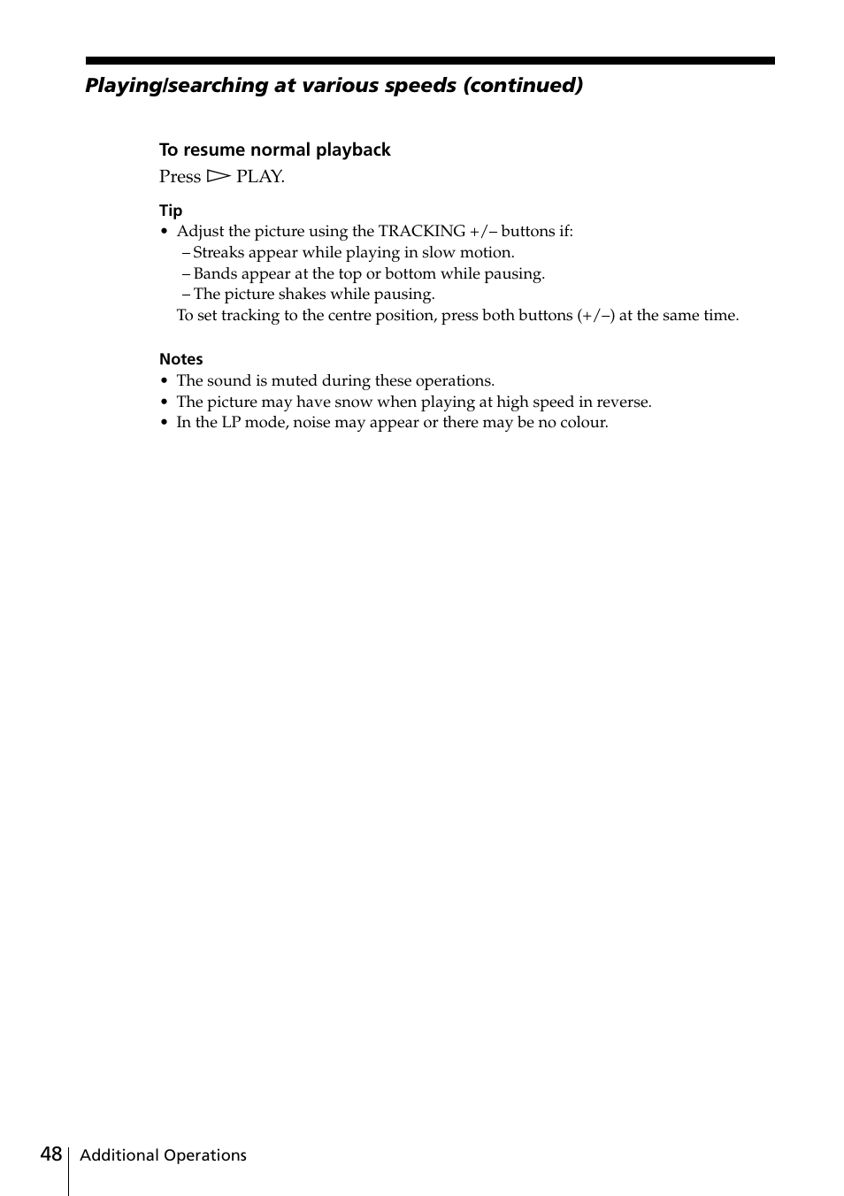 Sony SLV-SE20UX User Manual | Page 48 / 72