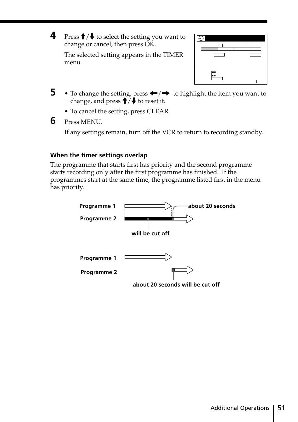 About 20 seconds | Sony SLV-SE20UX User Manual | Page 51 / 72