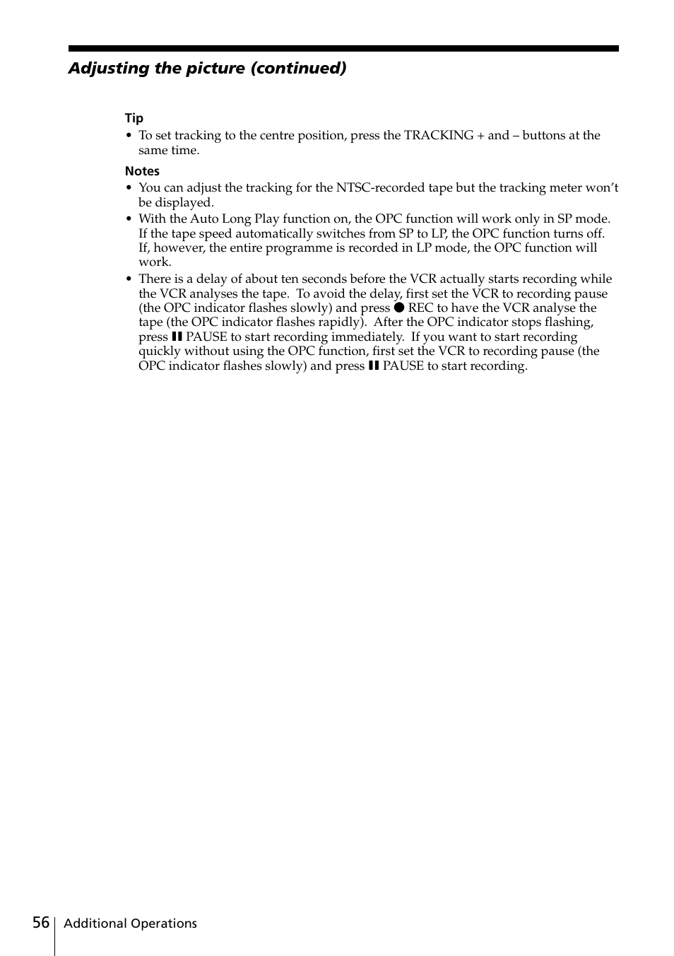 Sony SLV-SE20UX User Manual | Page 56 / 72