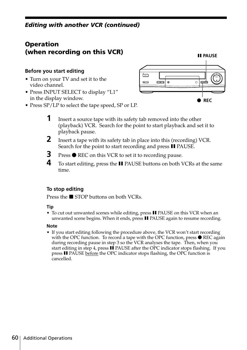 Sony SLV-SE20UX User Manual | Page 60 / 72