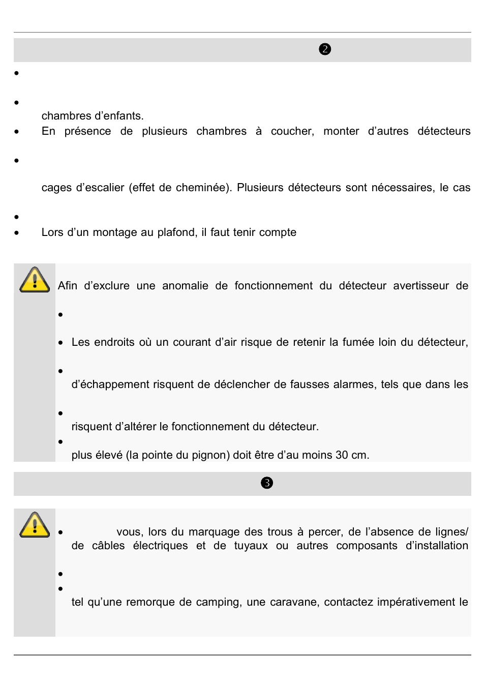 Mise en service, Sites de montage recommandés, voir graphique, Installation et montage, voir graphique | ABUS HSRM11000 Smoke Detector, Lithium User Manual | Page 23 / 51