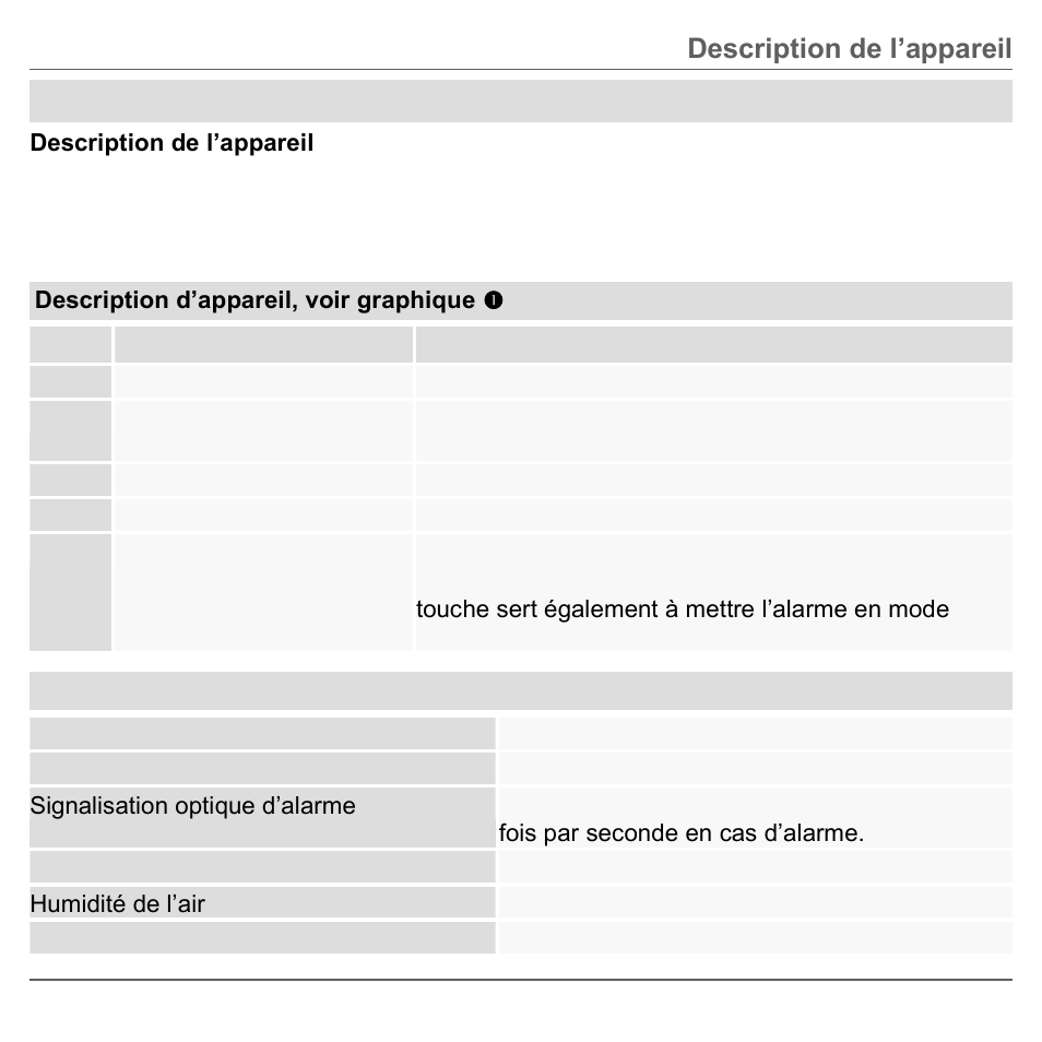 Description de l’appareil, Fr sommaire | ABUS HSRM20000 wireless smoke alarm device User Manual | Page 43 / 123