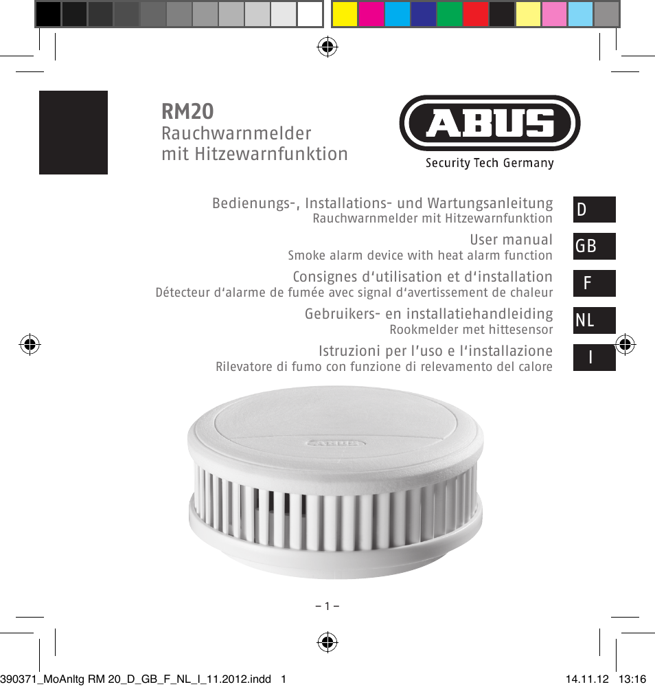 ABUS HSRM30000 Smoke and Heat Detector User Manual | 64 pages