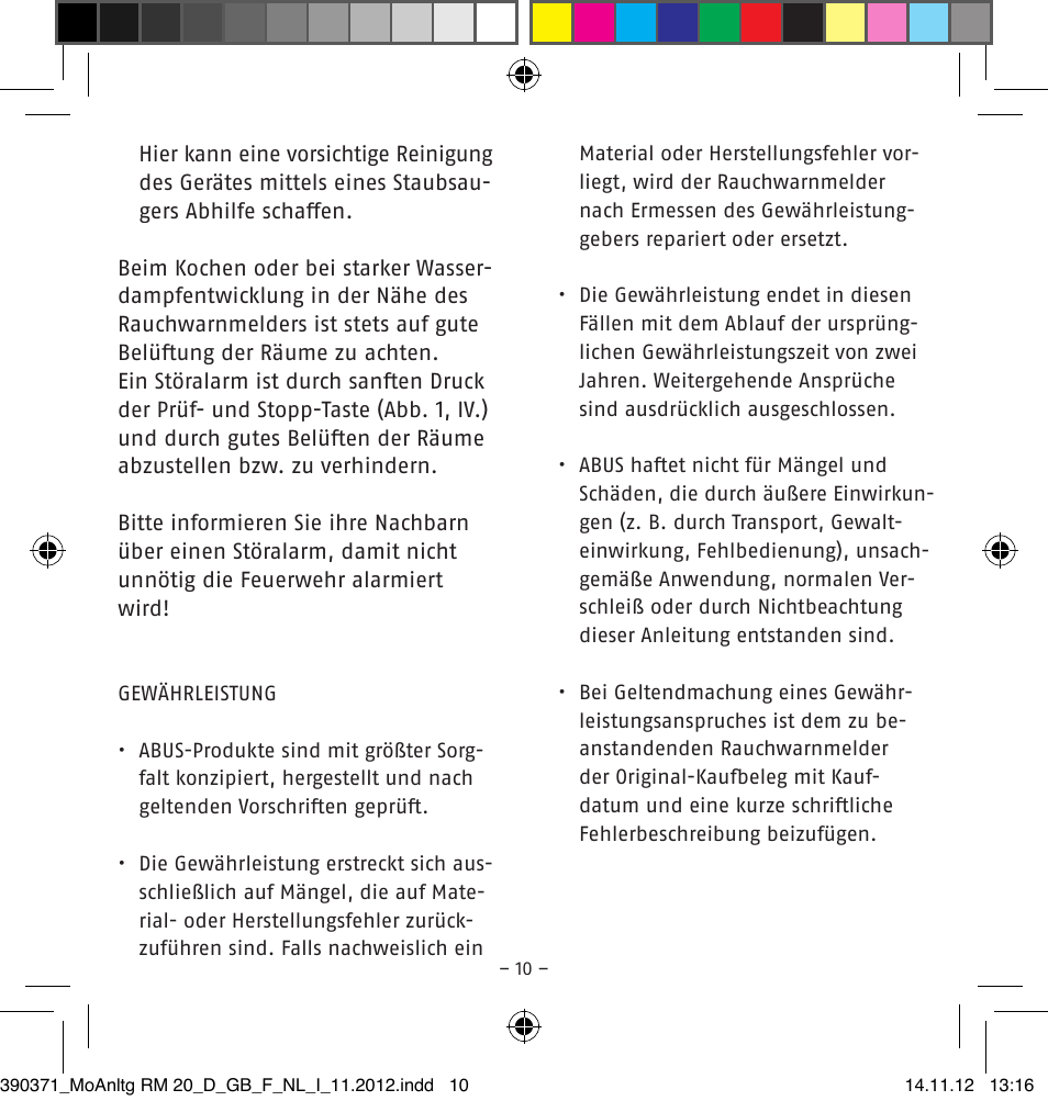 ABUS HSRM30000 Smoke and Heat Detector User Manual | Page 10 / 64