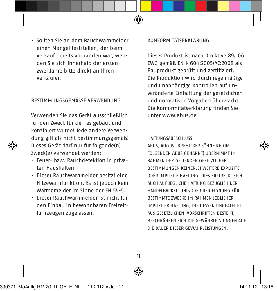 ABUS HSRM30000 Smoke and Heat Detector User Manual | Page 11 / 64