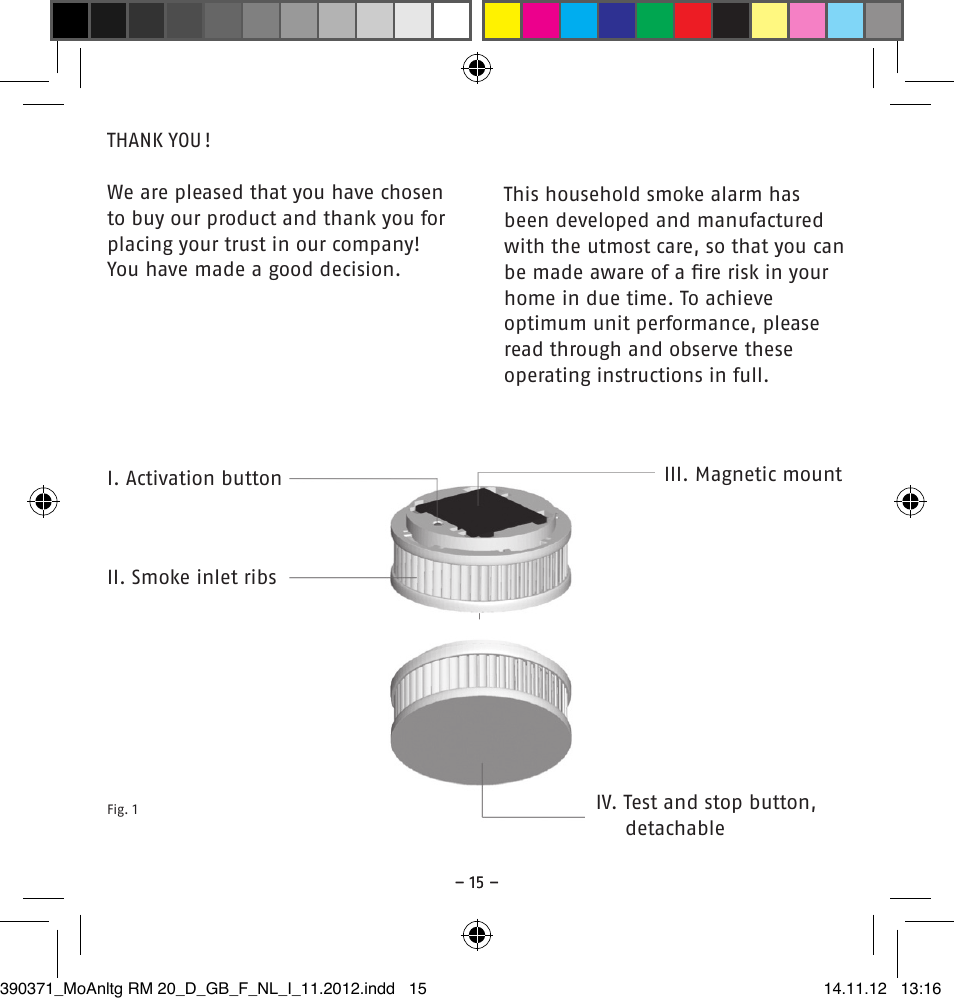 ABUS HSRM30000 Smoke and Heat Detector User Manual | Page 15 / 64