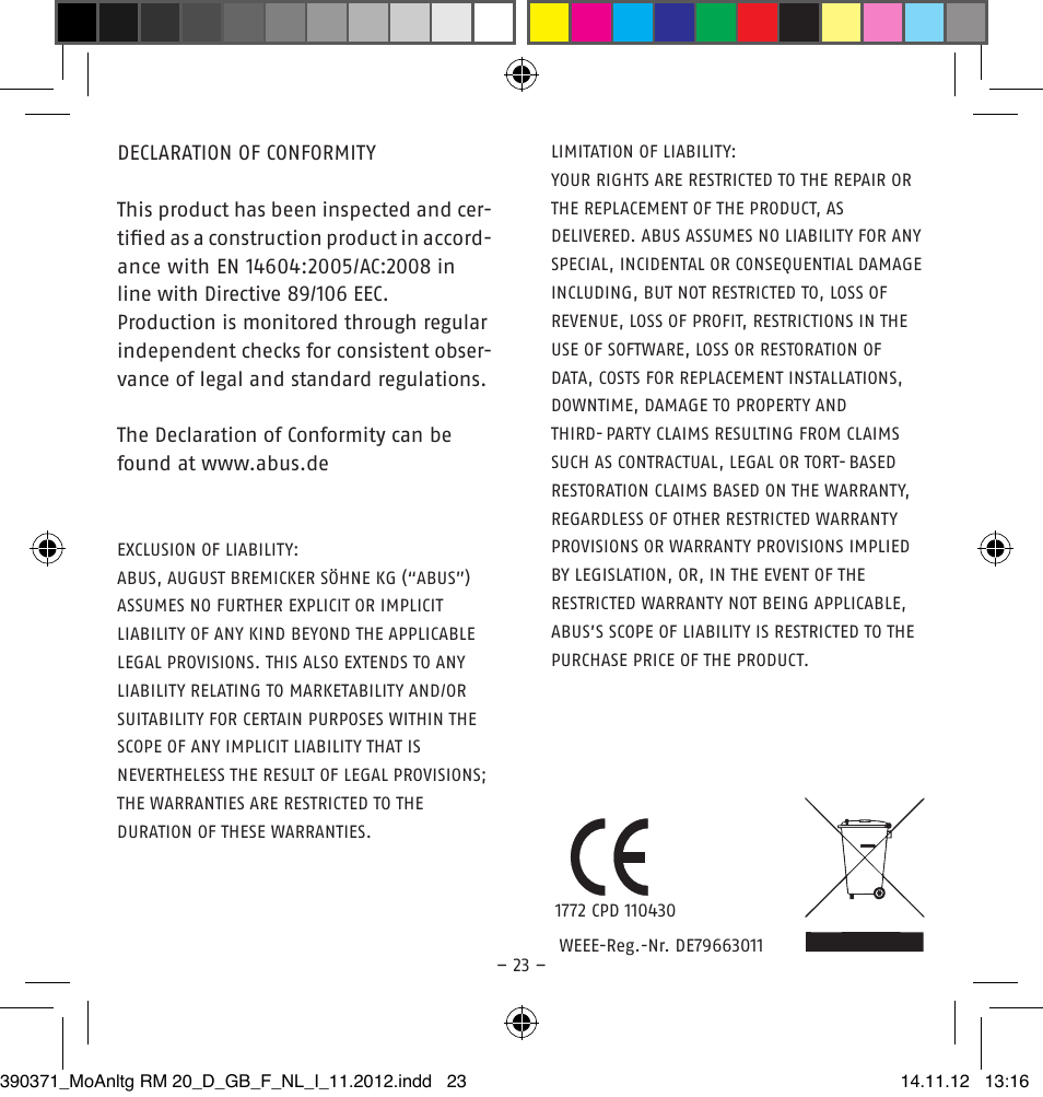 ABUS HSRM30000 Smoke and Heat Detector User Manual | Page 23 / 64