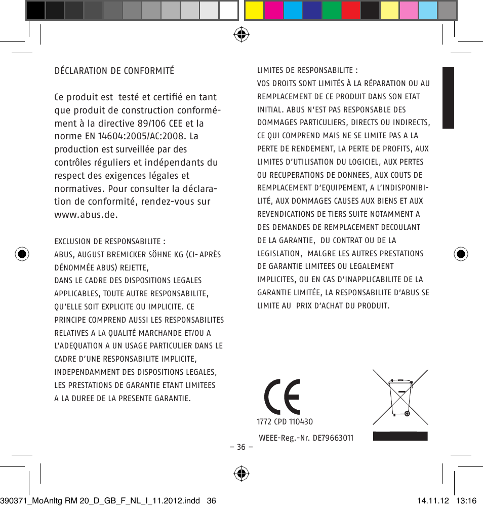 ABUS HSRM30000 Smoke and Heat Detector User Manual | Page 36 / 64