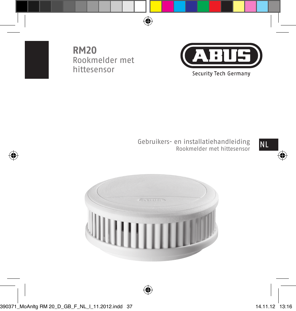 Rm20, Rookmelder met hittesensor | ABUS HSRM30000 Smoke and Heat Detector User Manual | Page 37 / 64