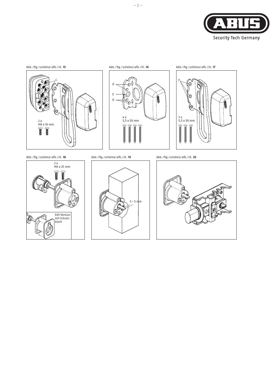 ABUS Rim Lock 7010, 7025, 7030, 7035 User Manual | Page 2 / 7