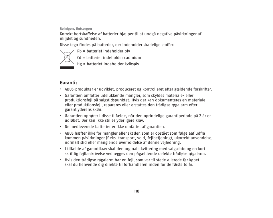ABUS RM40Li VdS Smoke Detector User Manual | Page 118 / 120